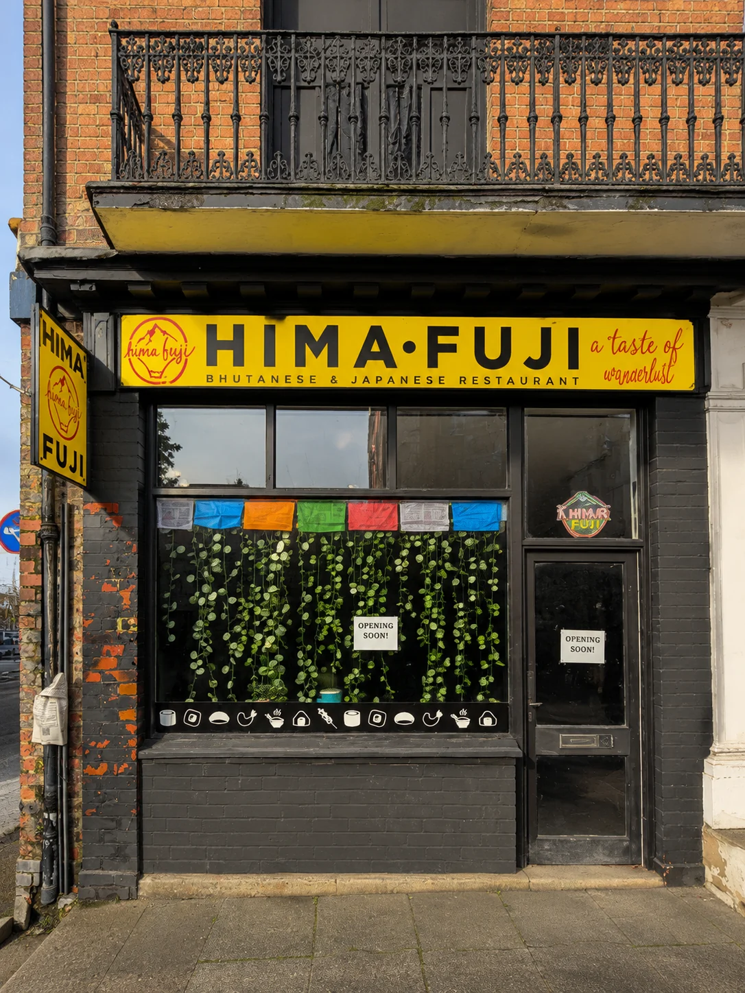 Front view of the yellow Hima-Fuji storefront on Lawrence Street in York